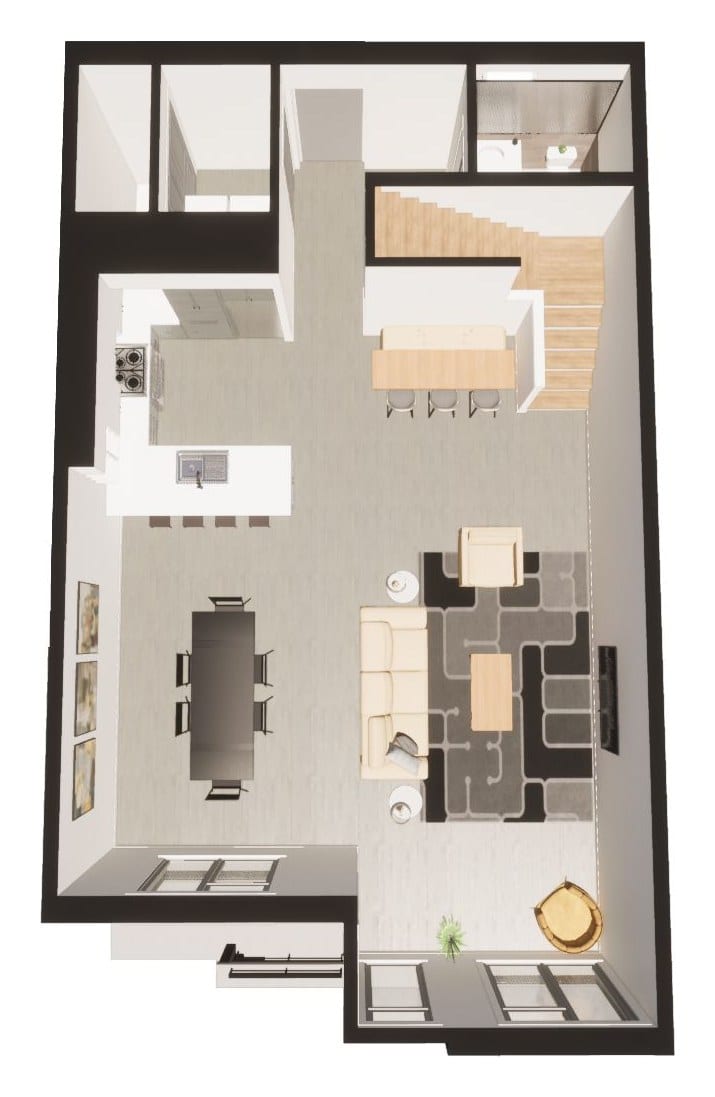 The Apex Townhome Floor plan, Level 1
